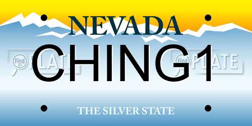 CHING1 Nevada License Plate