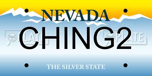 CHING2 Nevada License Plate