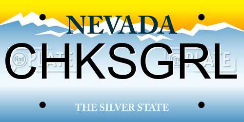 CHKSGRL Nevada License Plate