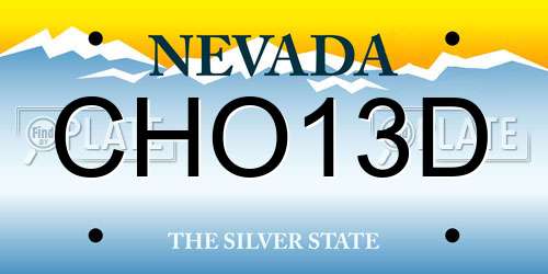 CHO13D Nevada License Plate