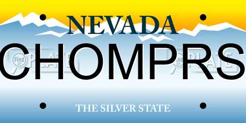 CHOMPRS Nevada License Plate