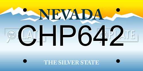 CHP642 Nevada License Plate
