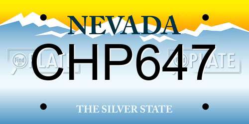 CHP647 Nevada License Plate