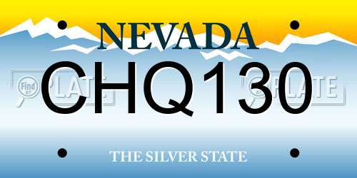 CHQ130 Nevada License Plate