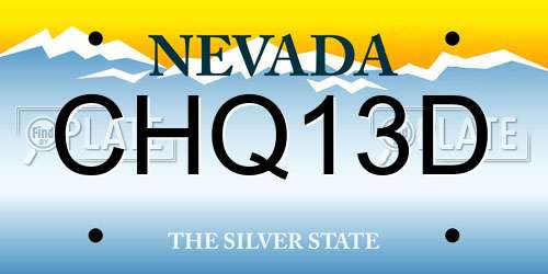 CHQ13D Nevada License Plate