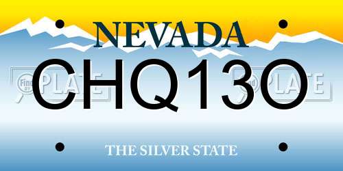 CHQ13O Nevada License Plate