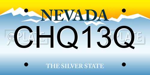 CHQ13Q Nevada License Plate