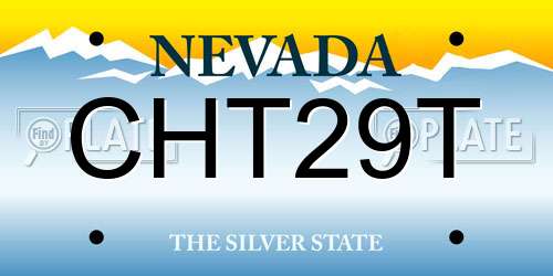CHT29T Nevada License Plate