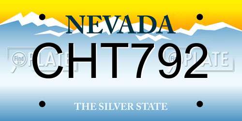 CHT792 Nevada License Plate