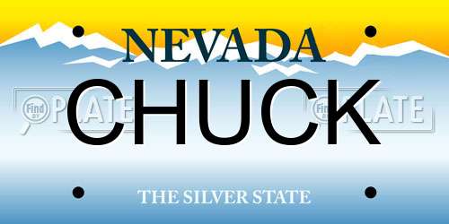 CHUCK Nevada License Plate