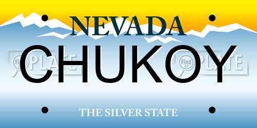 CHUKOY Nevada License Plate