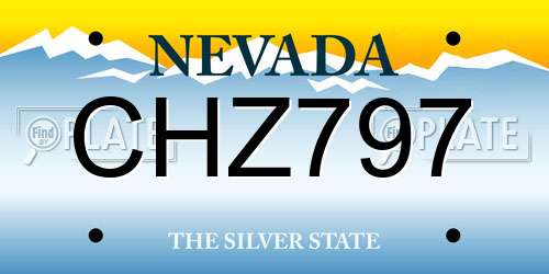 CHZ797 Nevada License Plate