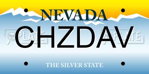 CHZDAV Nevada License Plate