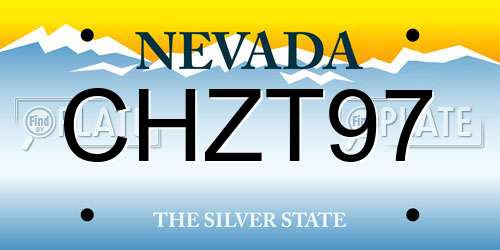 CHZT97 Nevada License Plate