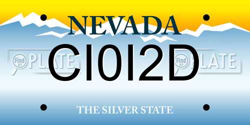 CI0I2D Nevada License Plate