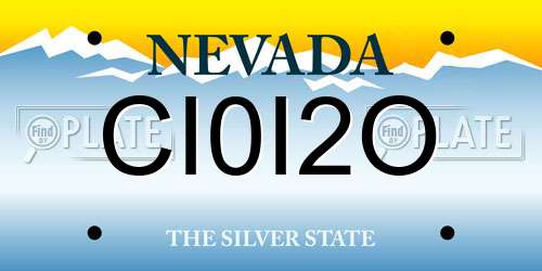 CI0I2O Nevada License Plate