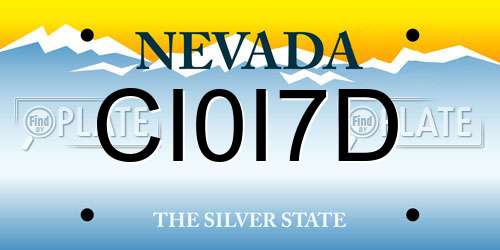 CI0I7D Nevada License Plate