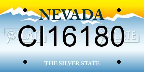 CI16180 Nevada License Plate
