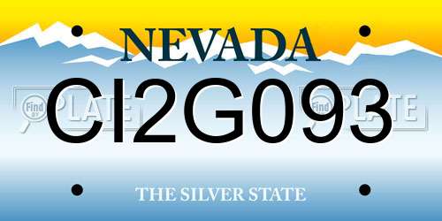 CI2G093 Nevada License Plate
