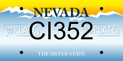 CI352 Nevada License Plate