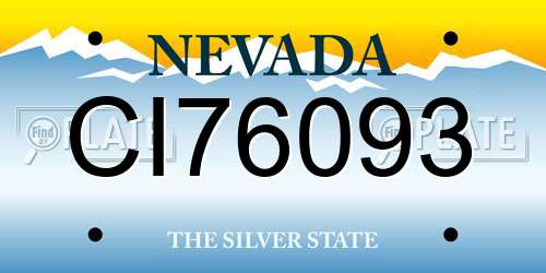 CI76093 Nevada License Plate