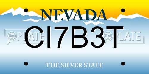 CI7B3T Nevada License Plate