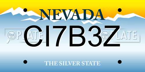 CI7B3Z Nevada License Plate