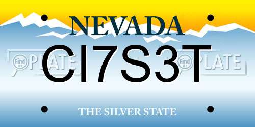 CI7S3T Nevada License Plate