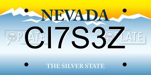 CI7S3Z Nevada License Plate