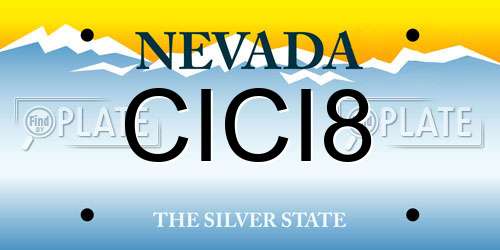 CICI8 Nevada License Plate
