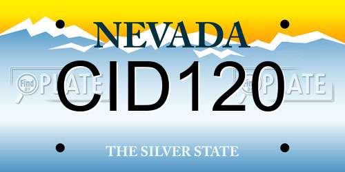CID120 Nevada License Plate