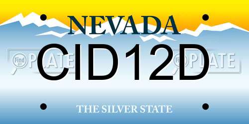 CID12D Nevada License Plate