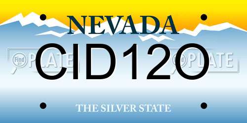 CID12O Nevada License Plate