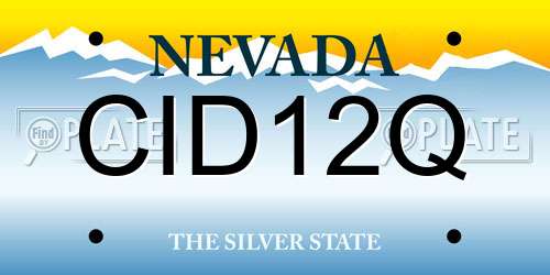 CID12Q Nevada License Plate