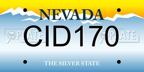 CID170 Nevada License Plate