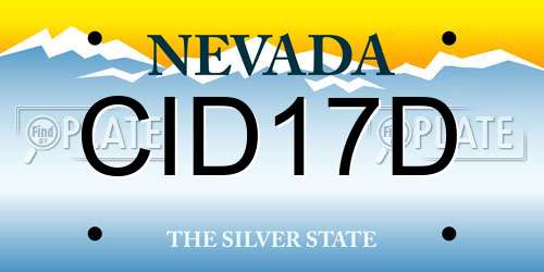 CID17D Nevada License Plate