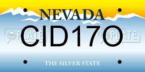 CID17O Nevada License Plate