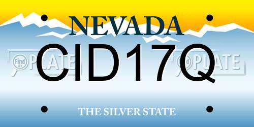 CID17Q Nevada License Plate