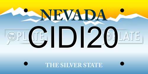 CIDI20 Nevada License Plate