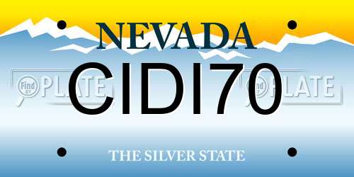 CIDI70 Nevada License Plate