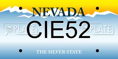 CIE52 Nevada License Plate