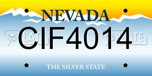CIF4014 Nevada License Plate