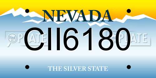 CII6180 Nevada License Plate