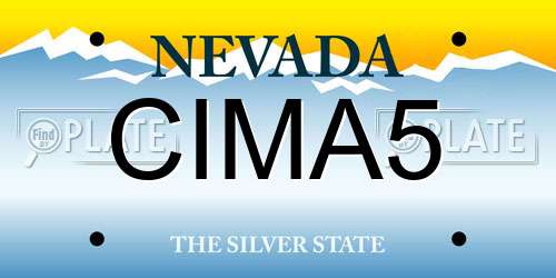 CIMA5 Nevada License Plate