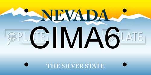 CIMA6 Nevada License Plate