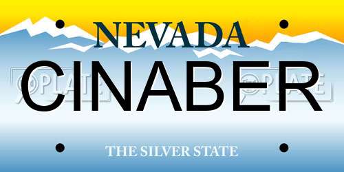 CINABER Nevada License Plate