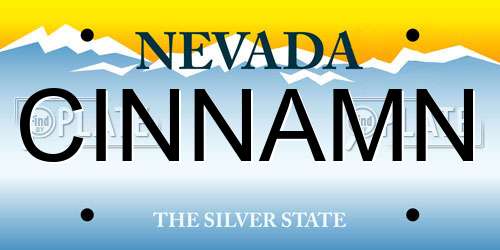 CINNAMN Nevada License Plate