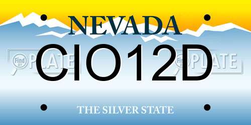 CIO12D Nevada License Plate