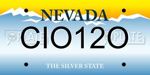 CIO12O Nevada License Plate