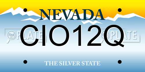 CIO12Q Nevada License Plate